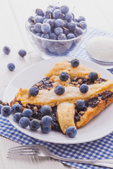 delicious homemade pie with blueberries