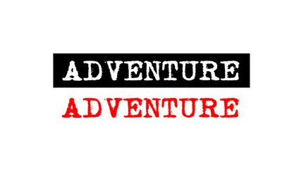 adventure rubber stamp badge with typewriter set text logo design
