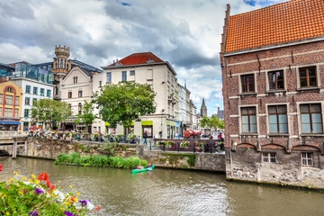 Fototapeta na wymiar Canals of Gent, Belgium