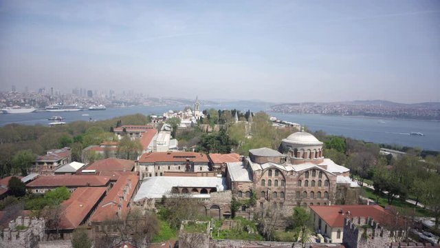 aerial view of topkapi palace in istanbul, turkey