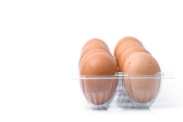 eggs packed isolated white background