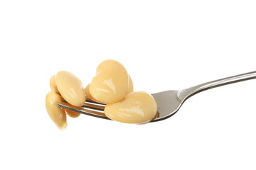 Butter beans on a fork