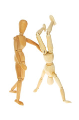 Artist's manikins doing gymnastics