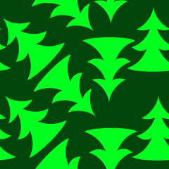Seamless pattern from green Christmas trees