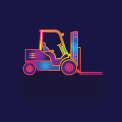 Forklift truck icon. on white background. logo. Symbols. vector illustration