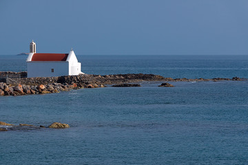 The Church in Greece on the beach.
