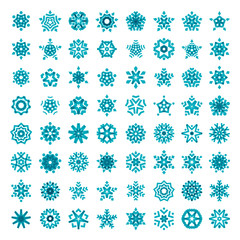 Set of snowflakes, vector illustration.