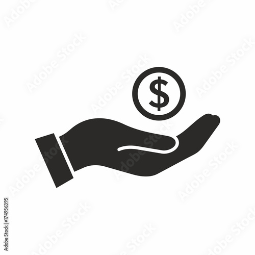 Download "Money in hand. Vector icon." Stock image and royalty-free ...