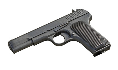 Soviet handgun TT (Tula,Tokarev) isolated on white