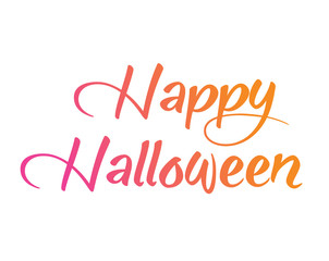 Colorful gradient isolated hand writing word HAPPY HALLOWEEN