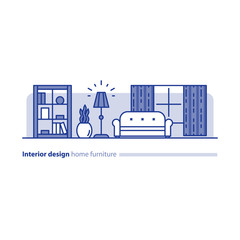 Fototapeta premium Furniture arrangement in living room, simplicity concept, comfortable home, modern interior design