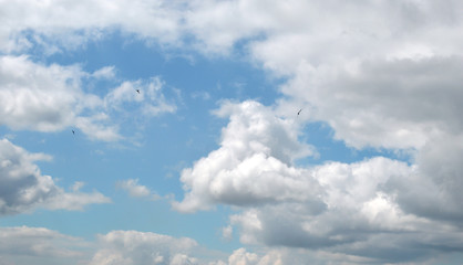 Naklejka na ściany i meble Beautiful blue sky with clouds