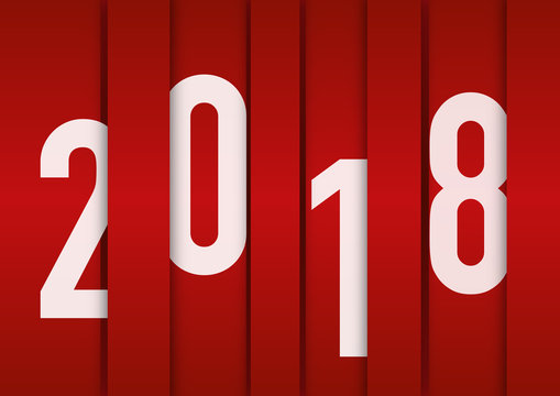 2018 - carte de vœux - vœux - année - design -entreprise - présentation - rouge
