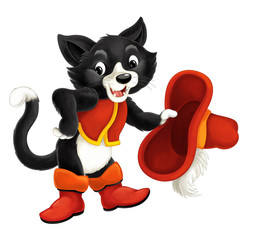 Cartoon fashionable cat - isolated - illustration for the children