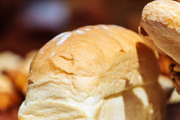 Close-up of mold bread in a street stall