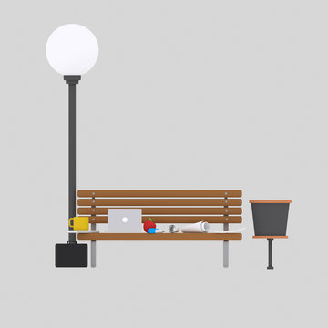 Bench work 
Easy combine! Custom 3d illustration? contact me.