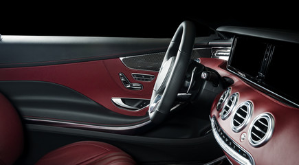 Obraz na płótnie Canvas Part of leather car seat details