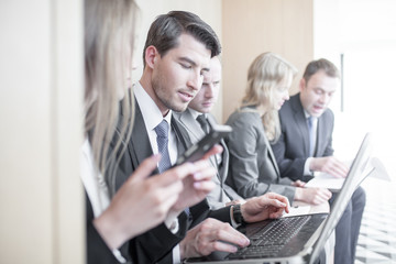 Business people working together