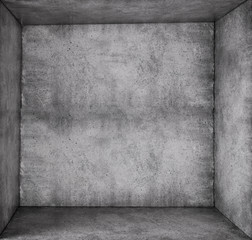 Abstract white interior of an empty room with a concrete wall, a floor and a ceiling