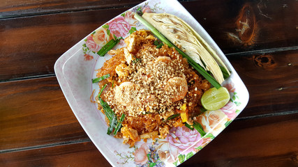 Pad thai glass noodle in Thai style is famous food in Thailand © superyoon