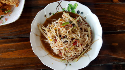 Thai Pound dried rice noodles cook in original Thai style