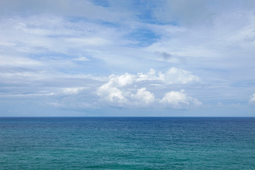 tropical andaman sea with blue sky and clouds in summer season.