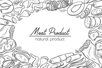 Gastronomic meat products sketches