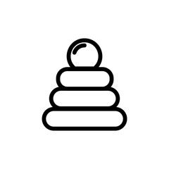 Baby pyramid toy thin line icon. Outline symbol kid game for the design of children's webstie and mobile applications. Outline stroke pictogram