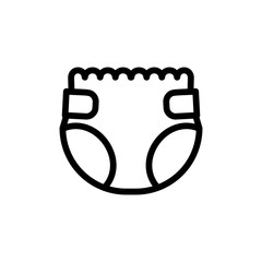 Baby diaper thin line icon. Outline symbol baby panties for the design of children's webstie and...