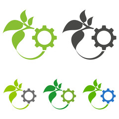 Design logo template for ecology company. Ecology concept. Eco technology and industry.