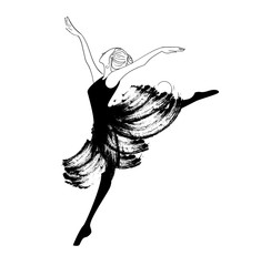 Beautiful young ballerina. Vector illustration. Stylish - 174963395