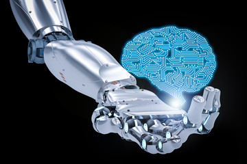 robotic hand with ai brain