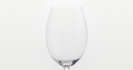 empty wine glass over white background