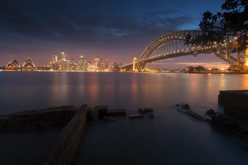 Sydney, Australia. illuminated city at night. the view from Milsons point