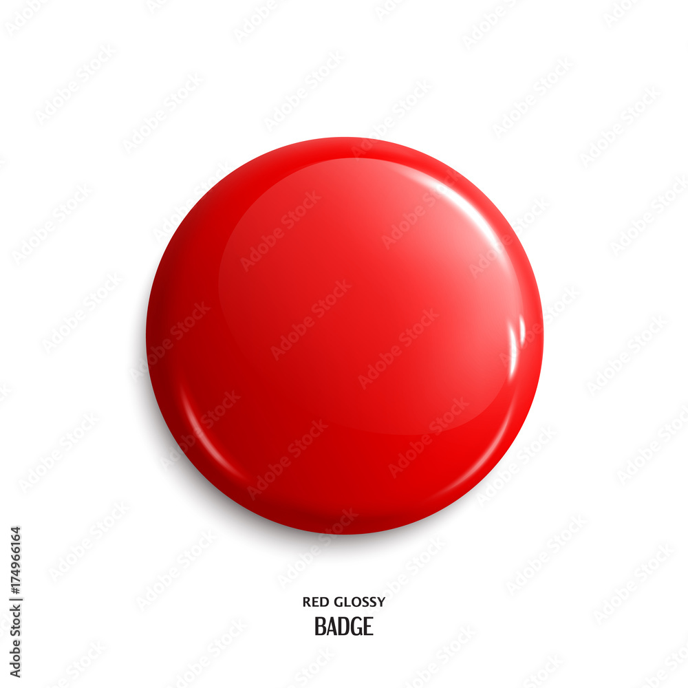 Fototapete vector blank red glossy badge or web button. vector.