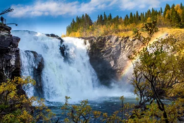 Foto op Aluminium Tännforsen in Sweden, biggest waterfall in Sweden © Hamperium Photo