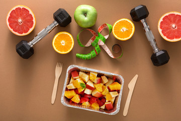 Healthy eating and slimming background copy space