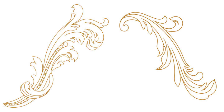 Baroque vector set of vintage elements for design. Decorative design element filigree calligraphy vector. You can use for wedding decoration of greeting card and laser cutting.