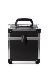 Aluminum make up case isolated on white background