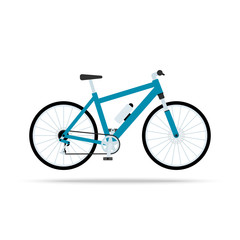 Blue bicycle flat icon. Bike Vector isolated on white background. Flat vector illustration in black. EPS 10