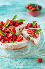 No Bake Strawberry Cheesecake