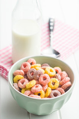 Colorful cereal rings.
