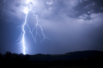 lightning storm - obrazy, fototapety, plakaty