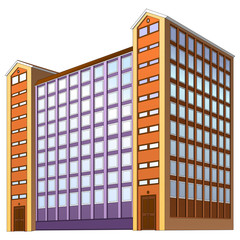 City apartment building, office building.