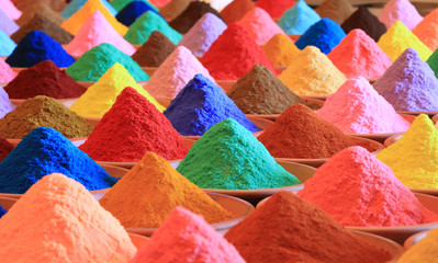 multicolored powder dyes
