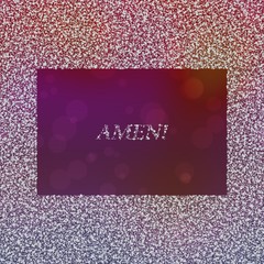 Inscription Amen in frame composed of snowflakes