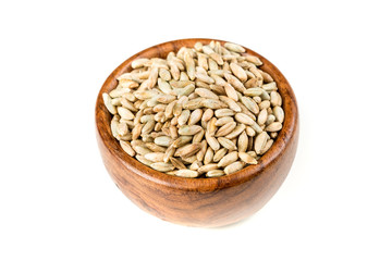 Rye berry grains isolated on a white background