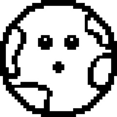 Surprised 8-Bit Cartoon Earth
