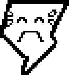 Obraz premium Crying 8-Bit Cartoon Lightning