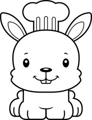 Cartoon Smiling Chef Bunny